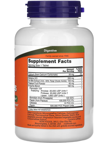 Now Foods Super Enzymes Cуперферменти 90 таблеток, зображення 2