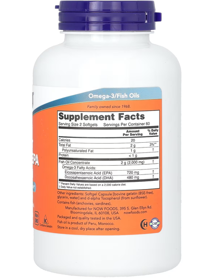 Now Foods Супер Омега Риб'ячий Жир 360 мг ЕПК та 240 мг ДГК 120 м'яких капсул, зображення 2