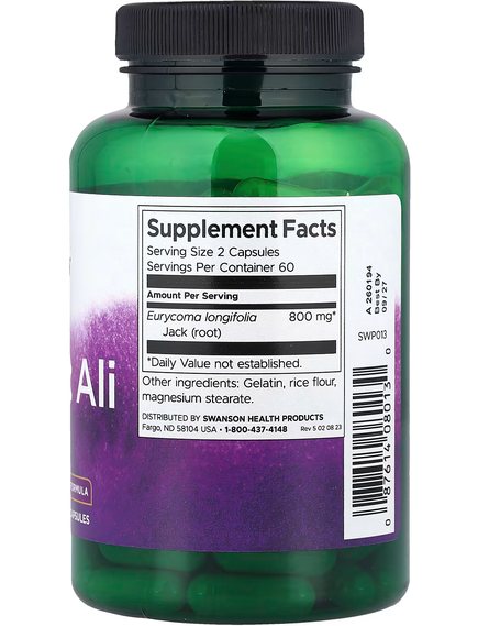 Swanson Еврикома Довголиста 400 мг 120 капсул, зображення 2