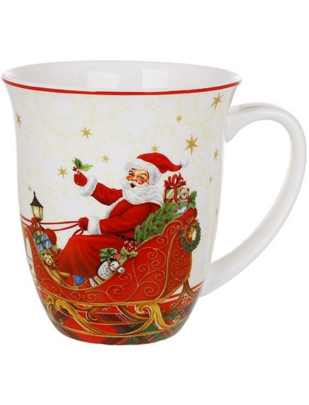Чашка новорічна порцелянова Різдвяна Історія біла 470 мл, зображення 2