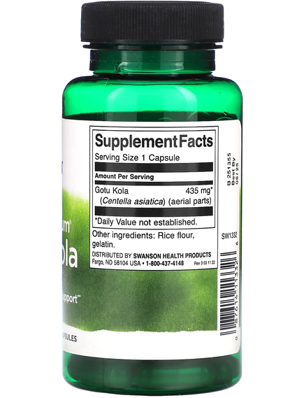 Swanson Full Spectrum Готу Кола 435 мг 60 капсул, зображення 2