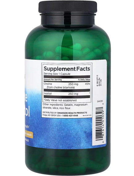 Swanson Холін та Інозитол 250 капсул, зображення 2
