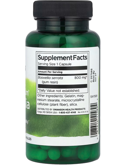 Swanson Full Spectrum Босвелія 800 мг Подвійної Сили 60 капсул, зображення 2