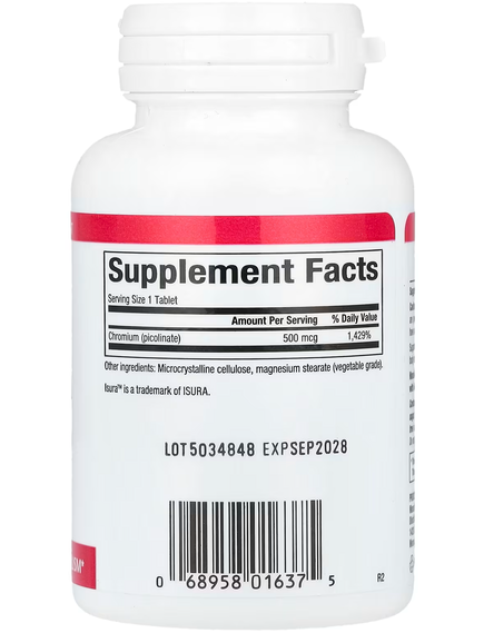 Natural Factors Піколінат Хрому 500 мкг 90 таблеток, зображення 2