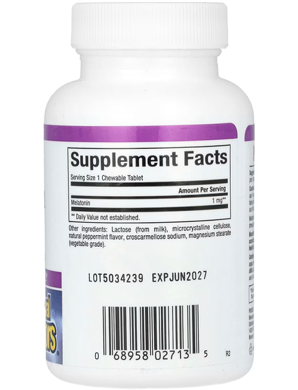 Natural Factors Stress-Relax Мелатонін 1 мг 90 жувальних таблеток, зображення 2