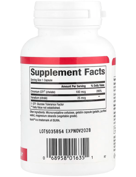 Natural Factors Хром та Ванадій 125 мкг 90 капсул, зображення 2