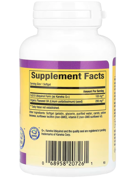 Natural Factors Убихінол Активний Коензим Q10 100 мг 60 м'яких капсул, зображення 2