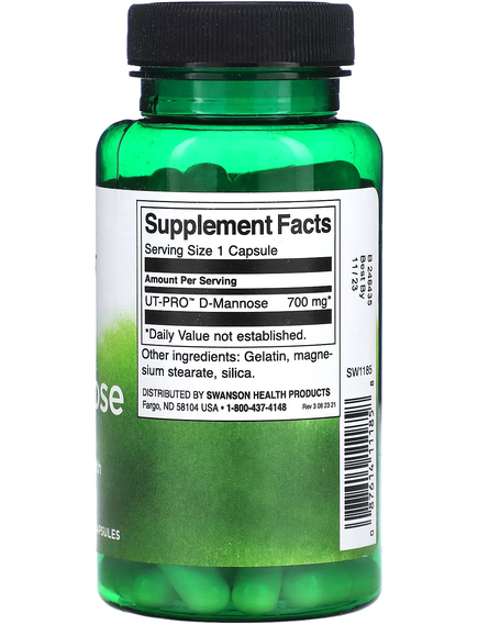 Swanson D-Маноза 700 мг 60 капсул, зображення 2