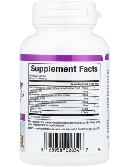 Natural Factors Stress-Relax Засіб для спокійної роботи наднирників 60 вегетаріанських капсул, зображення 2