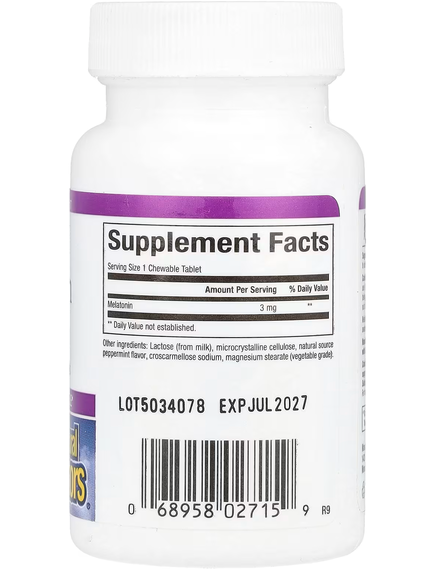 Natural Factors Stress-Relax Мелатонін 3 мг 90 жувальних таблеток, зображення 2