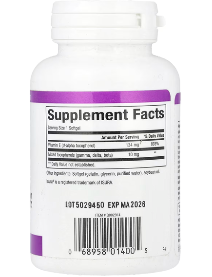 Natural Factors Змішаний Вітамін E 200 МО 90 капсул, зображення 2