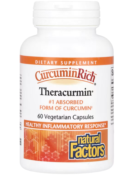 Natural Factors CurcuminRich Theracurmin Куркумін 30 мг 60 вегетаріанських капсул, зображення 3
