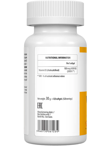 Ultra Vit Вітамін D3 4000 IU 120 м'яких капсул, зображення 2