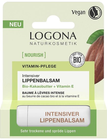 Logona Бальзам для губ інтенсивно живильний Какао-масло-Вітамін E органічний 4,6 г