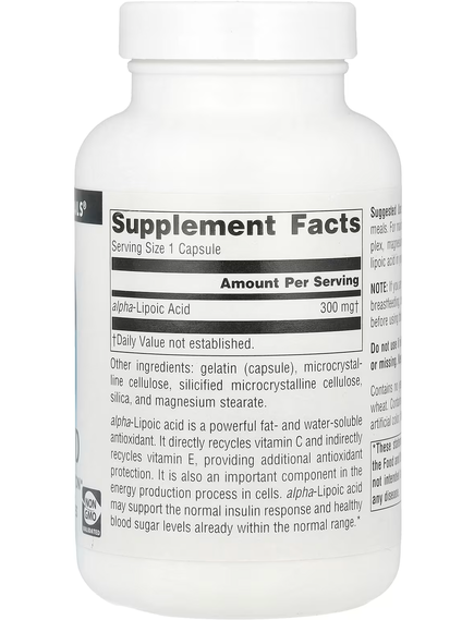 Source Naturals Альфа-Ліпоєва Кислота 300 мг 120 капсул, зображення 2