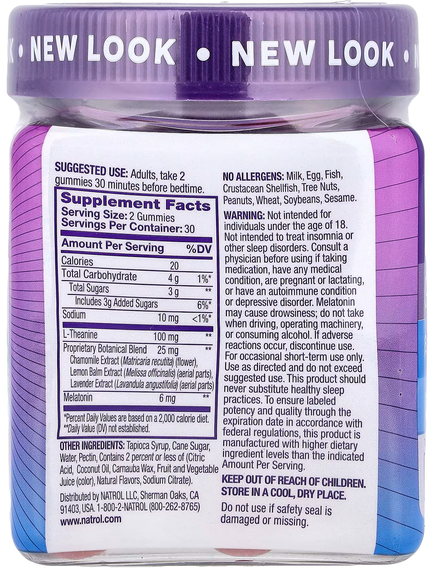 Natrol Добавка для сну та заспокоєння зі смаком полуниці 60 жувальних таблеток, зображення 2