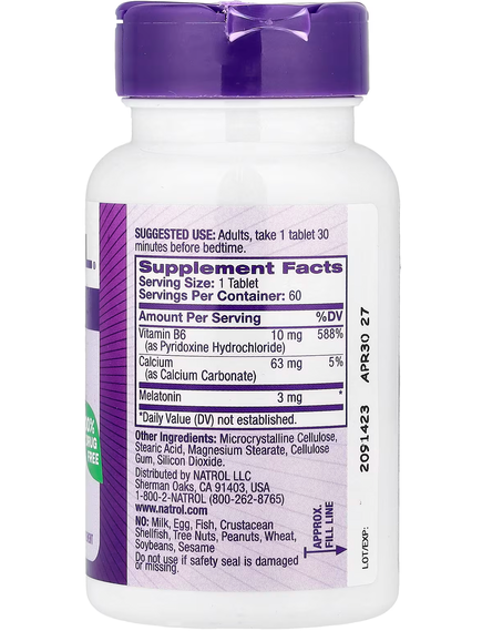 Natrol Мелатонін 3 мг 60 таблеток, зображення 2