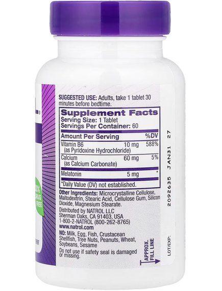 Natrol Мелатонін 5 мг 60 таблеток, зображення 2