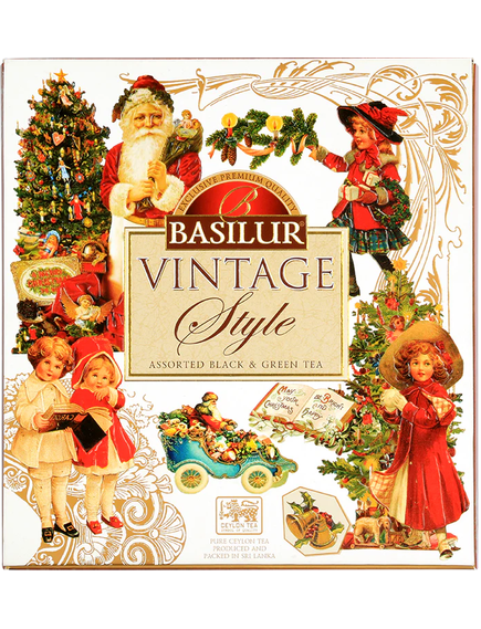 Basilur Набір чаю Різдвяна Вінтажна Колекція 4 види по 10 пакетиків-саше 80 г