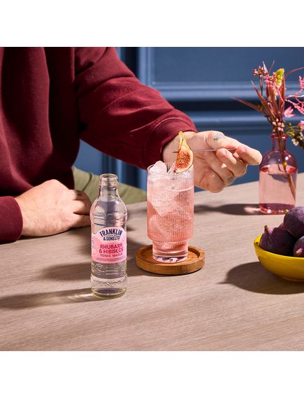 Franklin & Sons Напій Ревінь та Гібіскус Rhubarb & Hibiscus Tonic Water б/а сильногазований упаковка 24шт*200 мл, зображення 2