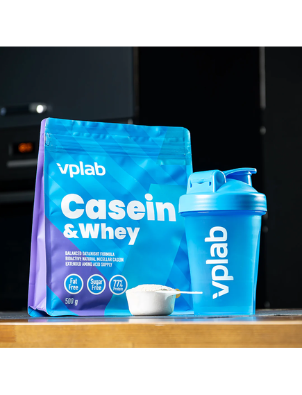 VPlab Спортивний шейкер-блендер з кулькою для змішування напоїв 500 мл, Основний колір: Синій, зображення 2