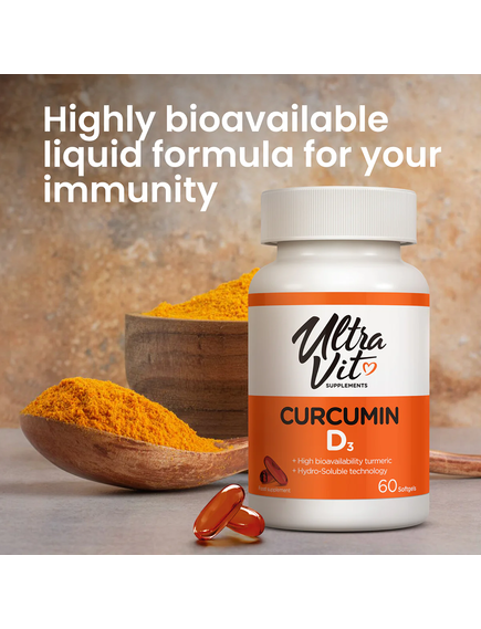 VPlab Ultravit Куркумін-Вітамін D3 60 гелевих капсул, зображення 3