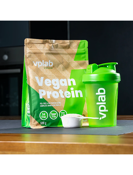 VPlab Спортивний шейкер-блендер з кулькою для змішування напоїв 500 мл, Основний колір: Зелений, зображення 2