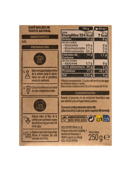 Hacendado Кава мелена Natural 250 г, зображення 2