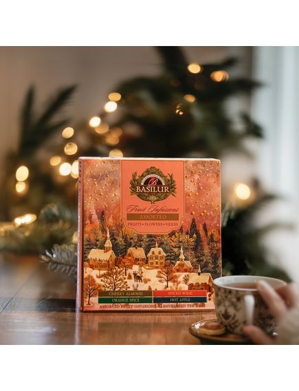 Basilur Набір чаю фруктового Різдвяне Асорті 4 види по 10 пакетиків-саше 72 г, зображення 2