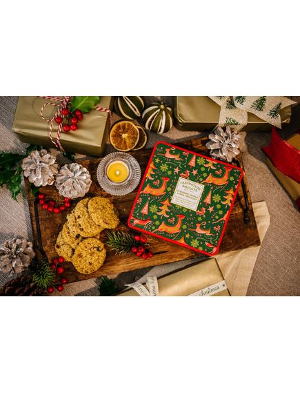 Печиво різдвяне вершкове Farmhouse Biscuits Журавлина-Апельсин-Молочний Шоколад в банці 250 г, зображення 2