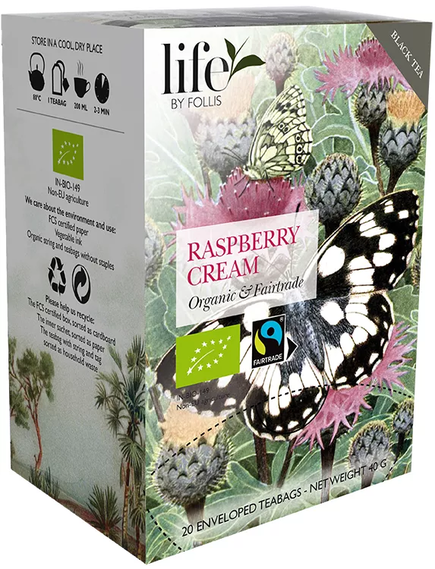 Набір 1+1 Life by Follis Чай чорний Англійський Сніданок + Чай чорний Малина-Вершки органічний пакет 2*40 г, зображення 2