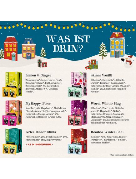 Адвент Календар 2025-2026 Cupper Чай для різдвяної насолоди органічний 24 пакетика-саше, зображення 5