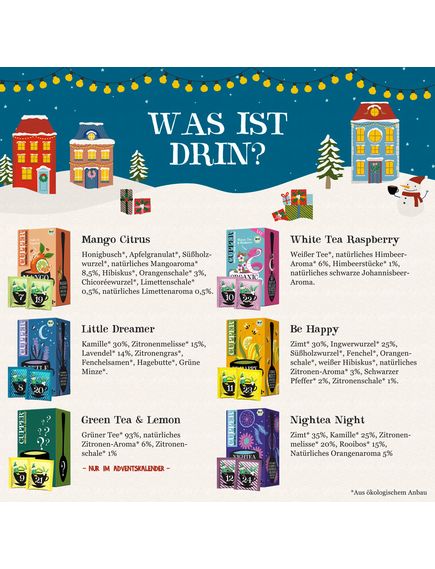 Адвент Календар 2025-2026 Cupper Чай для різдвяної насолоди органічний 24 пакетика-саше, зображення 6