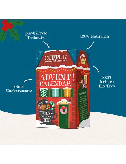 Адвент Календар 2025-2026 Cupper Чай для різдвяної насолоди органічний 24 пакетика-саше, зображення 4