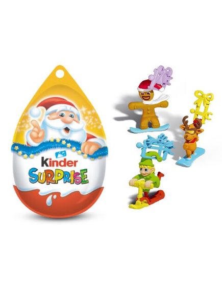 Kinder Сюрприз Шоколадні яйця новорічні для прикрашання ялинки бокс 36шт*20 г, зображення 3