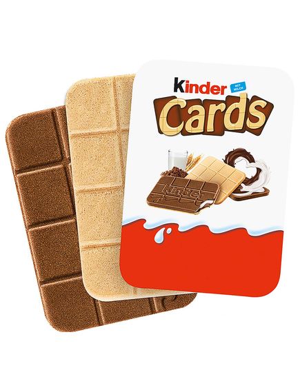 Kinder Cards Печиво-сендвіч з начинкою з молочного та шоколадного крему упаковка 20шт*128 г, зображення 4