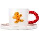Чашка з блюдцем різдвяна керамічна Пряниковий Чоловічок 230 мл