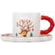 Чашка з блюдцем різдвяна керамічна Оленя 230 мл