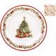 Тарілка десертна новорічна порцелянова Коник та Ялинка 19 см, зображення 2